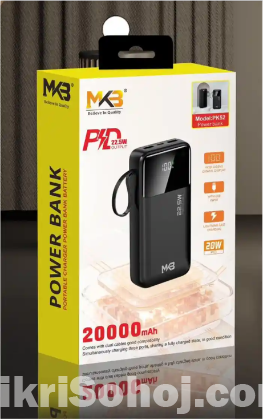 MKB PK52 20000mah power bank PD 22.5W with extra cable